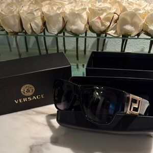 Versace Black Sunglasses with Gold Accents